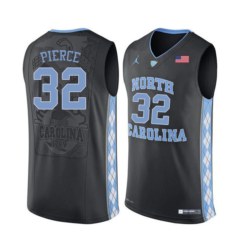 Men #32 Justin Pierce North Carolina Tar Heels College Basketball Jerseys Sale-Black